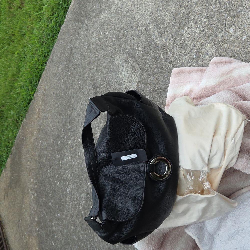 Furla NWT Hobo Black Pebbled Leather Large Shoulderbag NWT with Dustbag - Picture 4 of 15